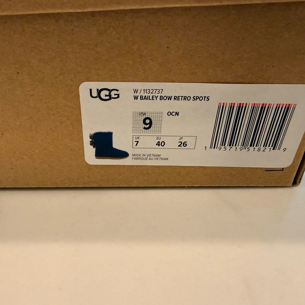UGG Women's Bailey Bow Retro Spots Ankle Boots - Blue